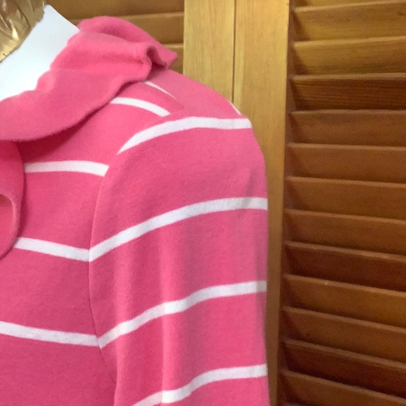 Brooks Brothers Pink Tee W/White Stripes & Ruffle - Picture 6 of 11